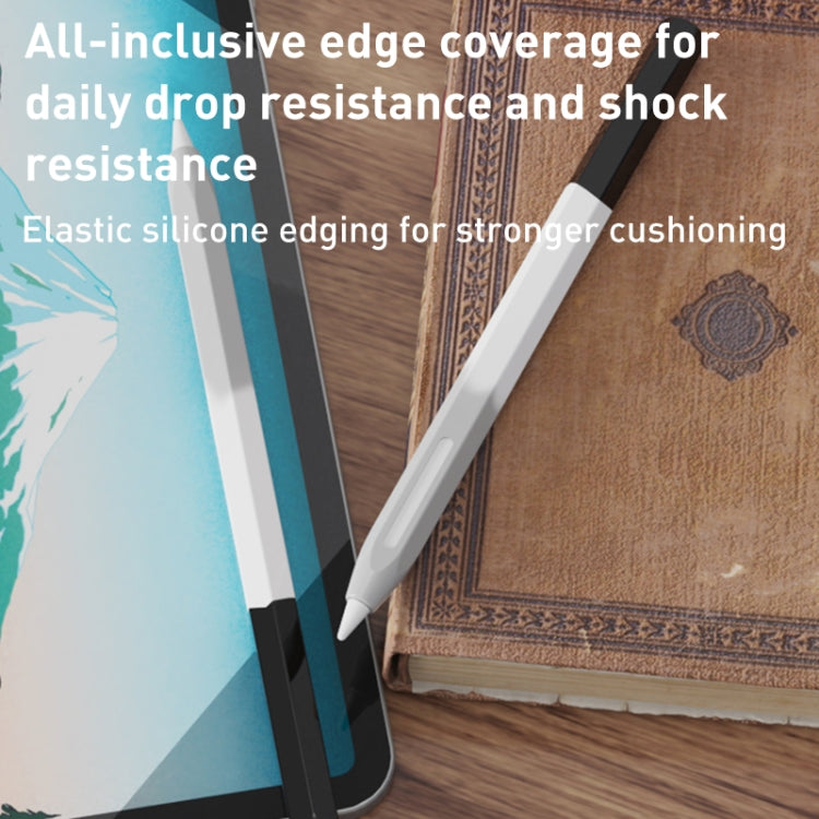 For Apple Pencil 2 LOVE MEI Rainbow Liquid Silicone Protective Pen Case(Black)
