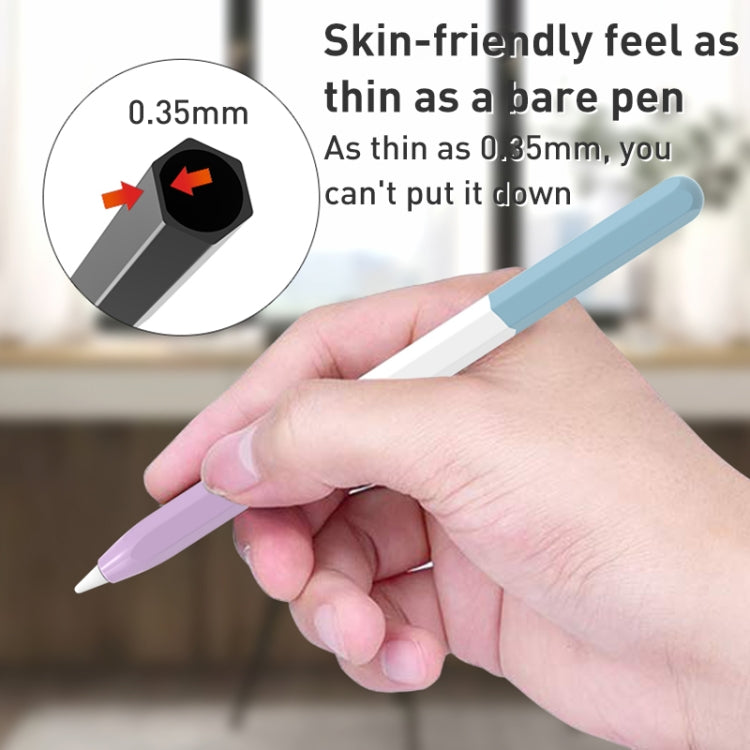 For Apple Pencil 2 LOVE MEI Rainbow Liquid Silicone Protective Pen Case(Blue)