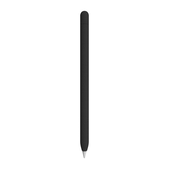 For Apple Pencil 1 LOVE MEI Frosted Leather Texture Silicone Protective Pen Case(Black)