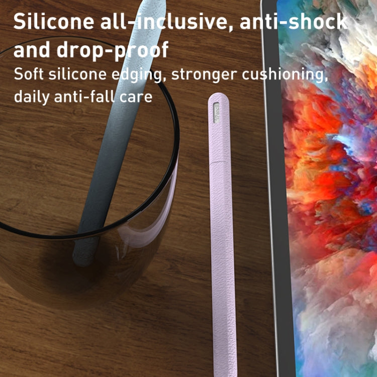 For Apple Pencil 1 LOVE MEI Frosted Leather Texture Silicone Protective Pen Case(Pink) - Pencil Accessories by LOVE MEI | Online Shopping South Africa | PMC TechLife