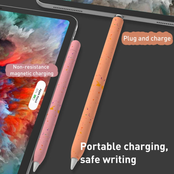 For Apple Pencil 2 LOVE MEI Luminous Silicone Protective Pen Case(Red)