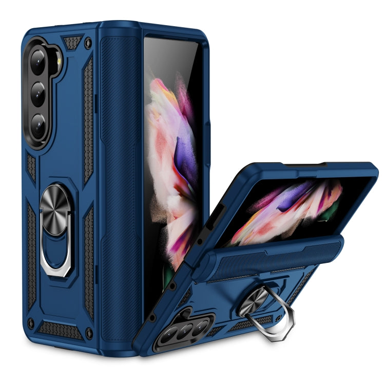 For Samsung Galaxy Z Fold5 Shockproof TPU + PC Phone Case with Protective Strap(Royal Blue) - free shipping - PMC TechLife - Order now!