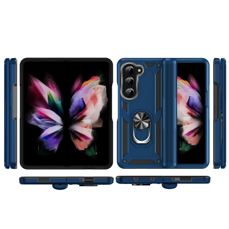For Samsung Galaxy Z Fold5 Shockproof TPU + PC Phone Case with Protective Strap(Royal Blue) - free shipping - PMC TechLife - Order now!