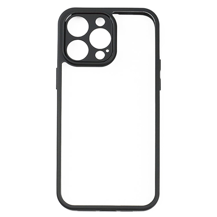 For iPhone 14 Pro Max Frosted TPU + Transparent PC Phone Case(Black) - iPhone 14 Pro Max Cases by PMC TechLife | Online Shopping South Africa | PMC TechLife | Buy Now Pay Later Mobicred