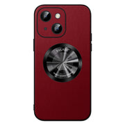For iPhone 14 SULADA Microfiber Leather MagSafe Magnetic Phone Case(Red)