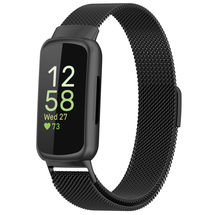 For Fitbit Inspire 3 Milanese Metal Watch Band(Black) - Watch Bands by PMC TechLife | Online Shopping South Africa | PMC TechLife | Buy Now Pay Later Mobicred