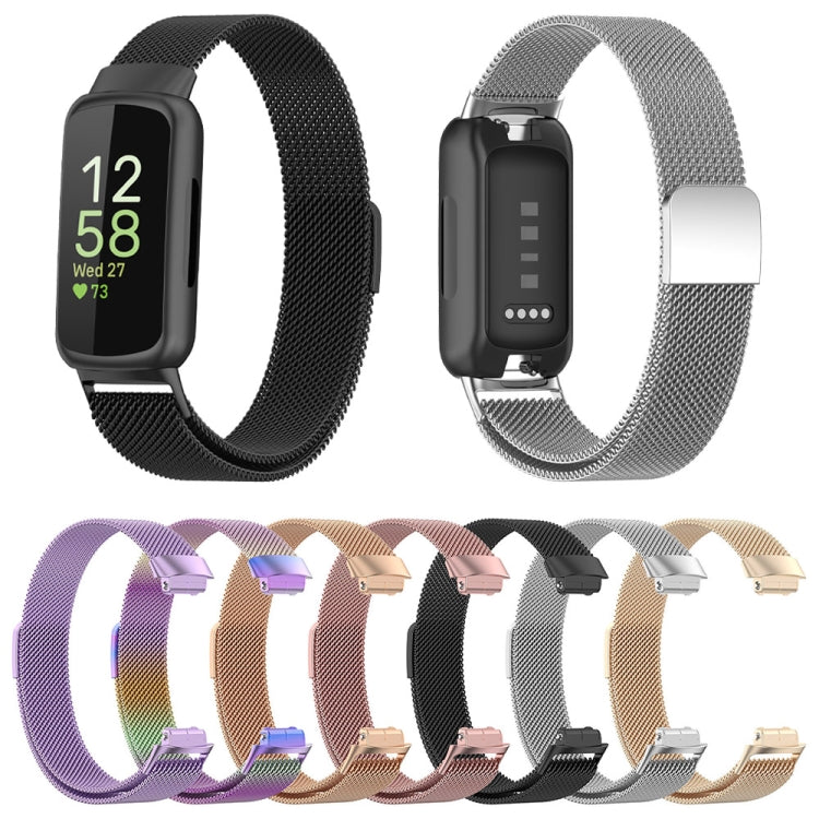 For Fitbit Inspire 3 Milanese Metal Watch Band(Black)