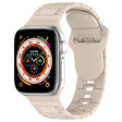 For Apple Watch 9 45mm Square Buckle Armor Style Silicone Watch Band(Ivory White) - Watch Bands by PMC TechLife | Online Shopping South Africa | PMC TechLife