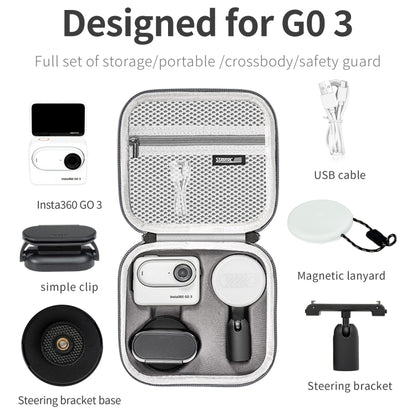 For Insta360 Go 3 STARTRC Portable PU Storage Box Case(Grey) - free shipping - PMC Jewellery - Order now!