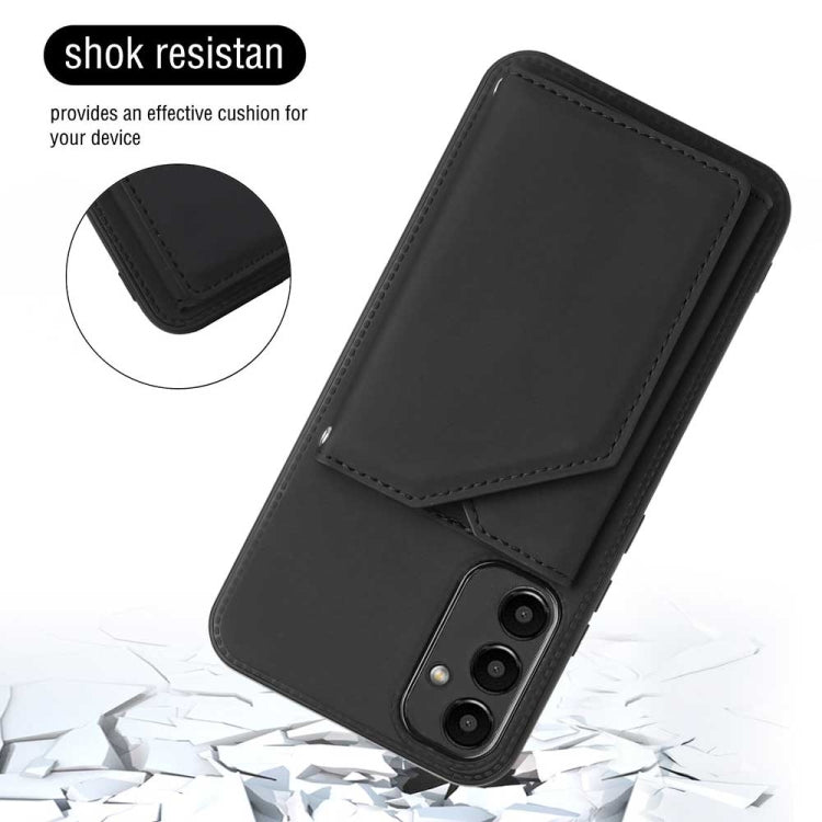 For Samsung Galaxy A24 4G Skin Feel PU + TPU + PC Card Slots Phone Case(Black)