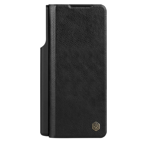 For Samsung Galaxy Z Fold5 NILLKIN QIN Series Pro Sliding Camera Cover Design Leather Phone Case(Black)