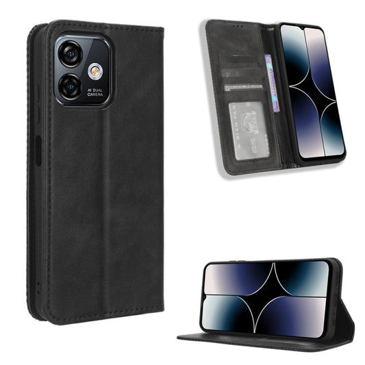 For Ulefone Note 16 Pro Magnetic Buckle Retro Texture Leather Phone Case(Black) - free shipping - PMC Jewellery - Order now!