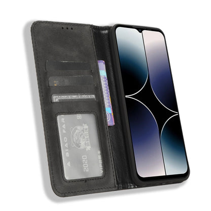 For Ulefone Note 16 Pro Magnetic Buckle Retro Texture Leather Phone Case(Black) - free shipping - PMC Jewellery - Order now!
