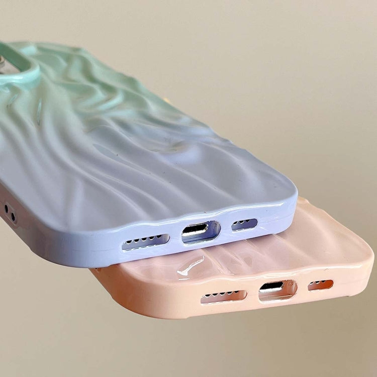 For iPhone 14 Wrinkle Gradient Oily Feel TPU Phone Case(Blue Green) - free shipping - PMC TechLife - Order now!