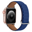 For Apple Watch 9 41mm Reverse Buckle Magnetic Silicone Watch Band(Silver Buckle Blue) - Watch Bands by PMC TechLife | Online Shopping South Africa | PMC TechLife