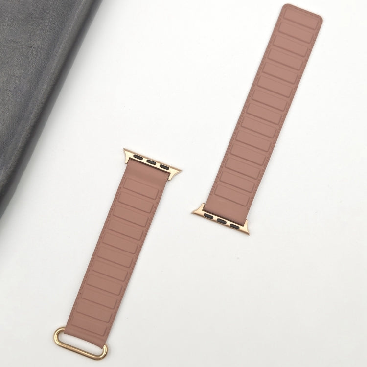 For Apple Watch SE 2023 44mm Reverse Buckle Magnetic Silicone Watch Band(Rose Buckle Rouge) - Watch Bands by PMC TechLife | Online Shopping South Africa | PMC TechLife