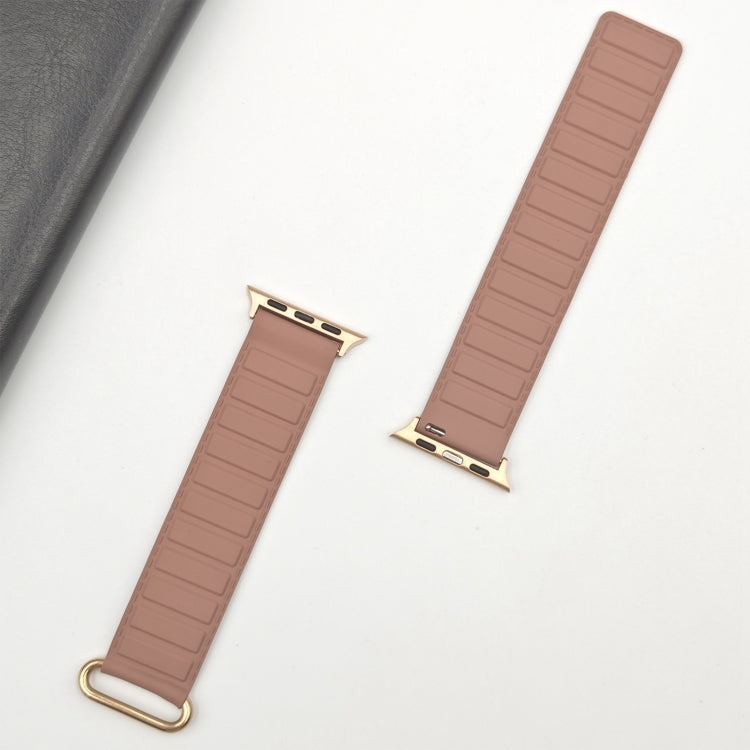 For Apple Watch SE 2023 44mm Reverse Buckle Magnetic Silicone Watch Band(Rose Buckle Rouge) - Watch Bands by PMC TechLife | Online Shopping South Africa | PMC TechLife