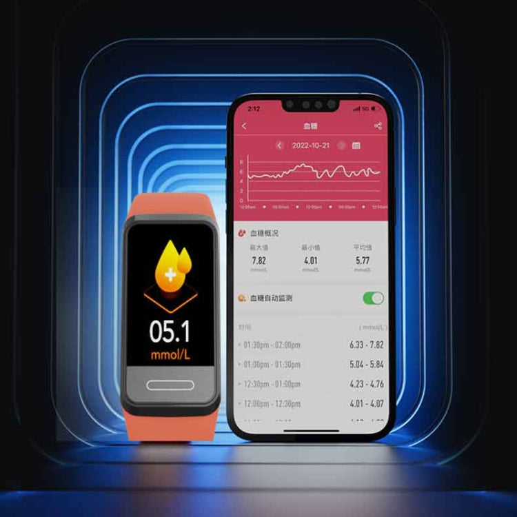 SPOVAN H03 1.14 inch TFT HD Screen Smart Bracelet Supports Blood Glucose Monitoring/Sleep Monitoring(Red) - Smart Wristbands by SPOVAN | Online Shopping South Africa | PMC TechLife | Buy Now Pay Later Mobicred