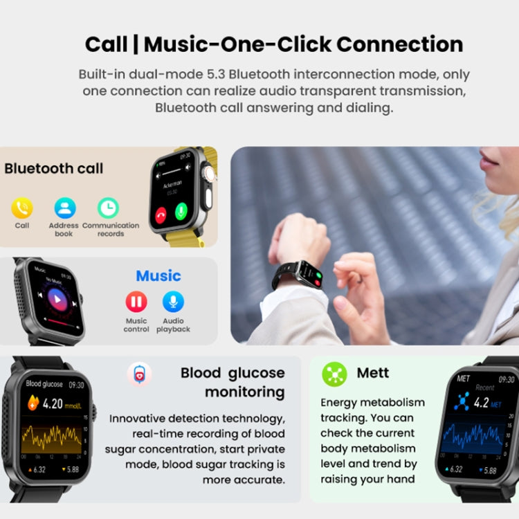 SPOVAN H6 1.83 inch TFT Screen Smart Watch Supports Bluetooth Call/Blood Oxygen Monitoring(Black) - Smart Watches by SPOVAN | Online Shopping South Africa | PMC Jewellery | Buy Now Pay Later Mobicred