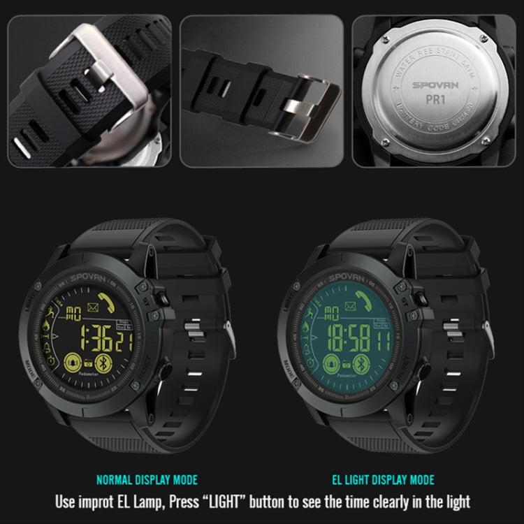 SPOVAN PR1 Outdoor Waterproof Luminous Bluetooth Smart Watch(Red) - free shipping - PMC TechLife - Order now!
