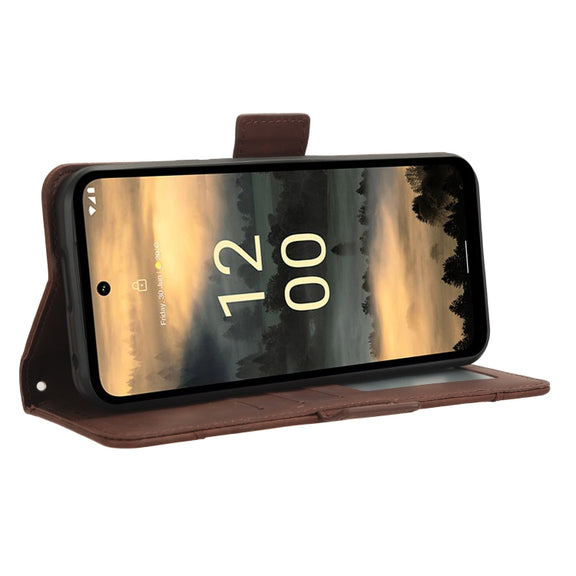 For Nokia XR21 Skin Feel Calf Texture Card Slots Leather Phone Case(Brown)