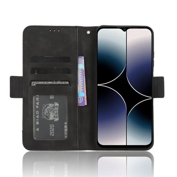 For Ulefone Note 16 Pro Skin Feel Calf Texture Card Slots Leather Phone Case(Black)