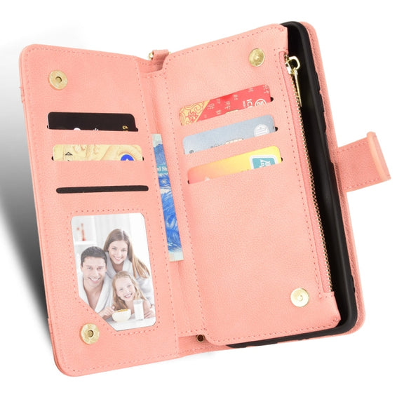 For ASUS Zenfone 10 / 9 Litchi Texture Zipper Leather Phone Case(Pink)