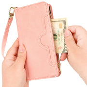 For ASUS Zenfone 10 / 9 Litchi Texture Zipper Leather Phone Case(Pink)
