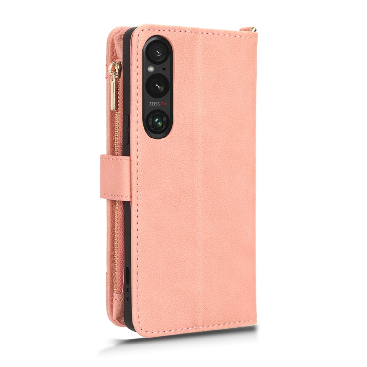 For Sony Xperia 1��� Litchi Texture Zipper Leather Phone Case(Pink)