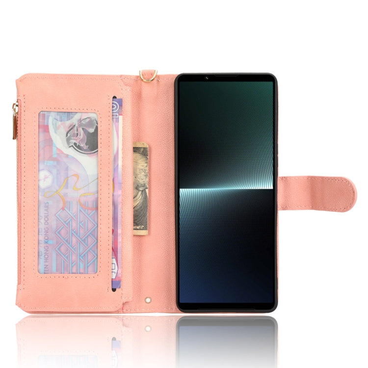 For Sony Xperia 1��� Litchi Texture Zipper Leather Phone Case(Pink)