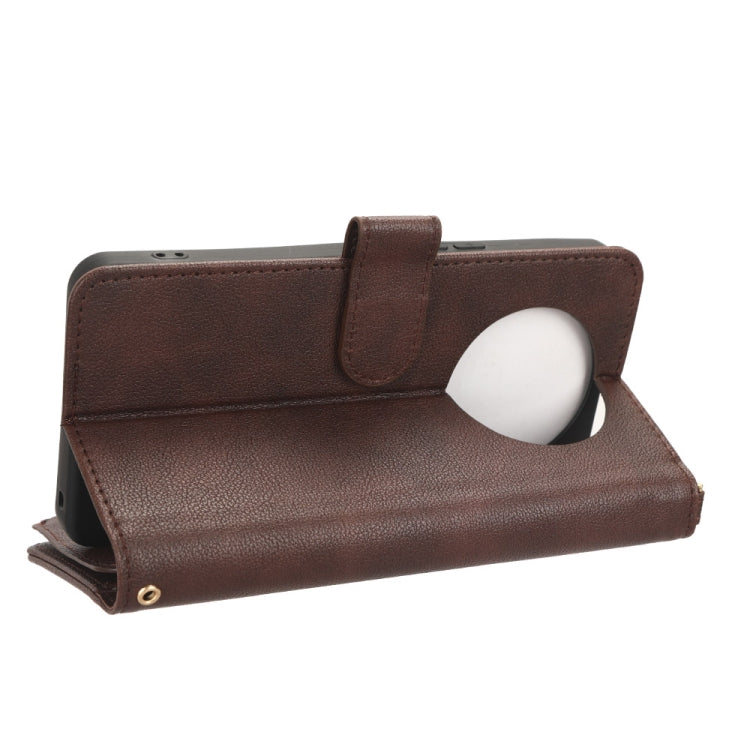 For Sharp Aquos R8 Pro / Leica Leitz Phone 3 Litchi Texture Zipper Leather Phone Case(Brown) - free shipping - PMC TechLife - Order now!