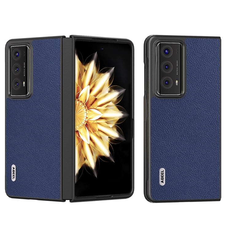 For Honor Magic V2 ABEEL Black Edge Genuine Leather Mino Phone Case(Royal Blue) - free shipping - PMC TechLife - Order now!