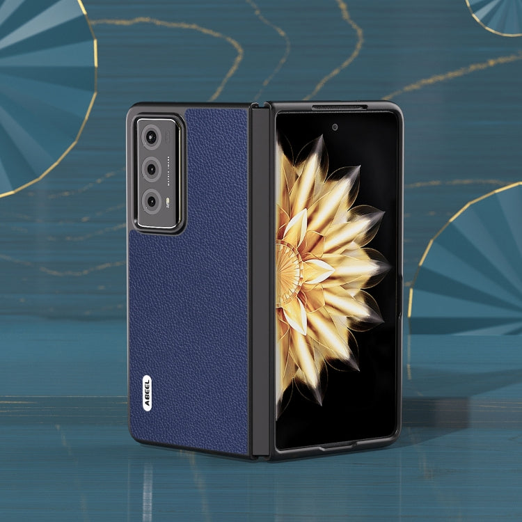 For Honor Magic V2 ABEEL Black Edge Genuine Leather Mino Phone Case(Royal Blue) - free shipping - PMC TechLife - Order now!