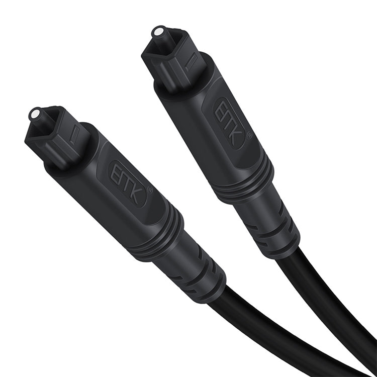 1m EMK OD4.0mm Square Port to Square Port Digital Audio Speaker Optical Fiber Connecting Cable(Black) - free shipping - PMC TechLife - Order now!