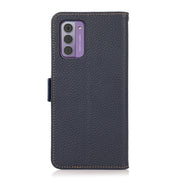 For Nokia G42 KHAZNEH Side-Magnetic Litchi Genuine Leather RFID Phone Case(Blue)