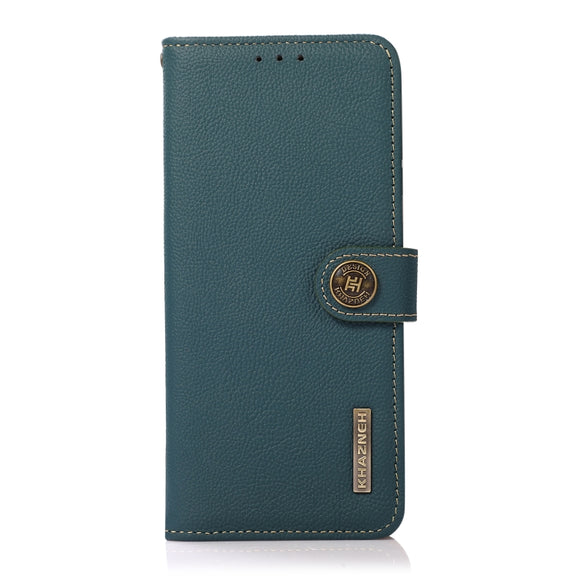 For Nokia G42 KHAZNEH Custer Genuine Leather RFID Phone Case(Green)