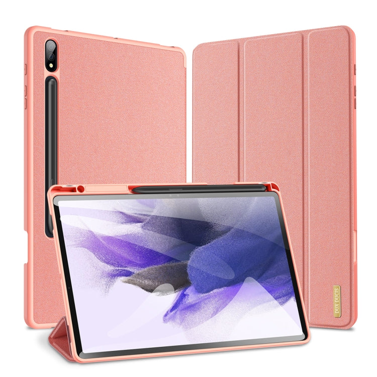 For Samsung Galaxy Tab S9+ DUX DUCIS Domo Series Cloth Texture Magnetic Leather Tablet Case(Pink) - free shipping - PMC Jewellery - Order now!