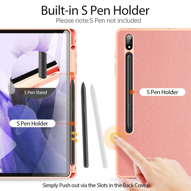For Samsung Galaxy Tab S9+ DUX DUCIS Domo Series Cloth Texture Magnetic Leather Tablet Case(Pink) - free shipping - PMC Jewellery - Order now!