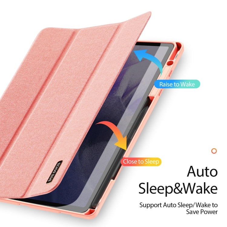 For Samsung Galaxy Tab S9+ DUX DUCIS Domo Series Cloth Texture Magnetic Leather Tablet Case(Pink) - free shipping - PMC Jewellery - Order now!