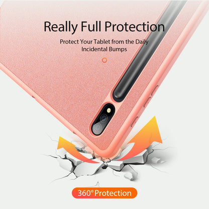 For Samsung Galaxy Tab S9+ DUX DUCIS Domo Series Cloth Texture Magnetic Leather Tablet Case(Pink) - free shipping - PMC Jewellery - Order now!