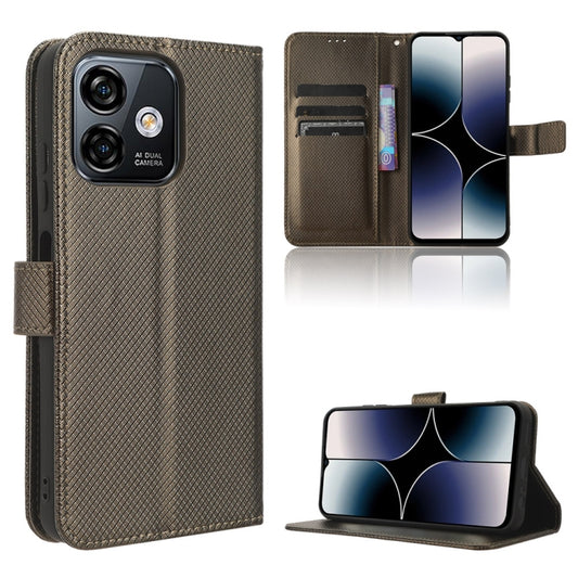 For Ulefone Note 16 Pro Diamond Texture Leather Phone Case(Brown) - free shipping - PMC Jewellery - Order now!