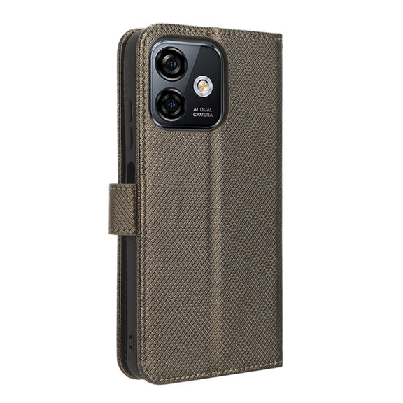 For Ulefone Note 16 Pro Diamond Texture Leather Phone Case(Brown)