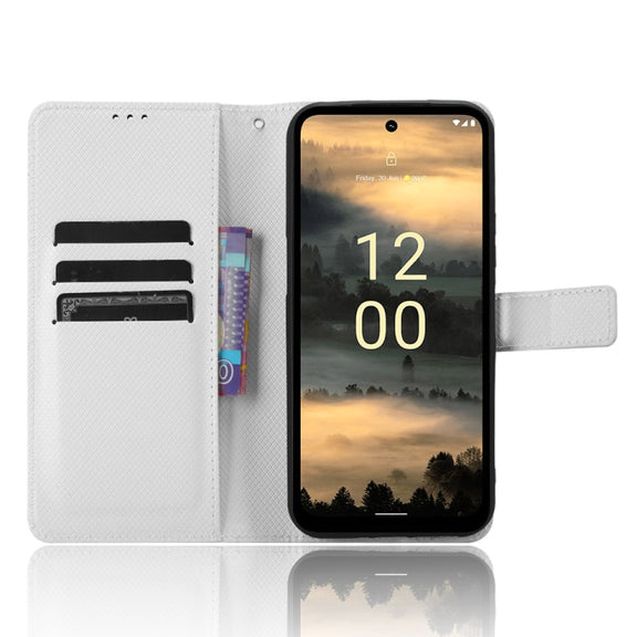 For Nokia XR21 Diamond Texture Leather Phone Case(White)