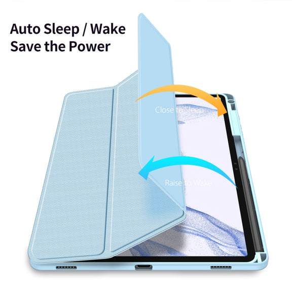 For Samsung Galaxy Tab S9+ DUX DUCIS TOBY Series Antiskid Leather Tablet Case with Sleep / Wake-up Function(Blue)