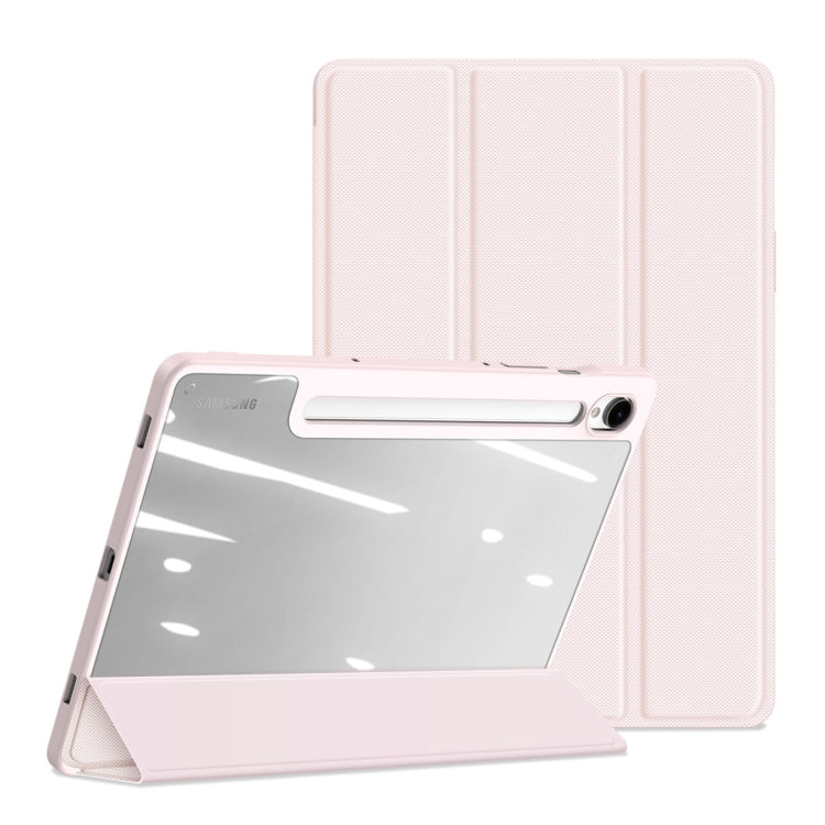 For Samsung Galaxy Tab S10 FE / S9 FE / S9 DUX DUCIS TOBY Series Antiskid Leather Tablet Case with Sleep / Wake-up Function(Pink)