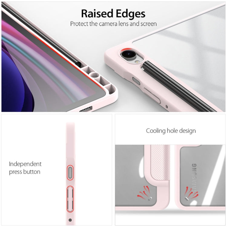 For Samsung Galaxy Tab S10 FE / S9 FE / S9 DUX DUCIS TOBY Series Antiskid Leather Tablet Case with Sleep / Wake-up Function(Pink) - free shipping - PMC TechLife - Order now!