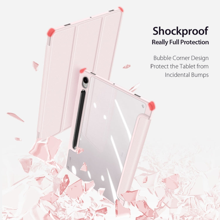 For Samsung Galaxy Tab S10 FE / S9 FE / S9 DUX DUCIS TOBY Series Antiskid Leather Tablet Case with Sleep / Wake-up Function(Pink)