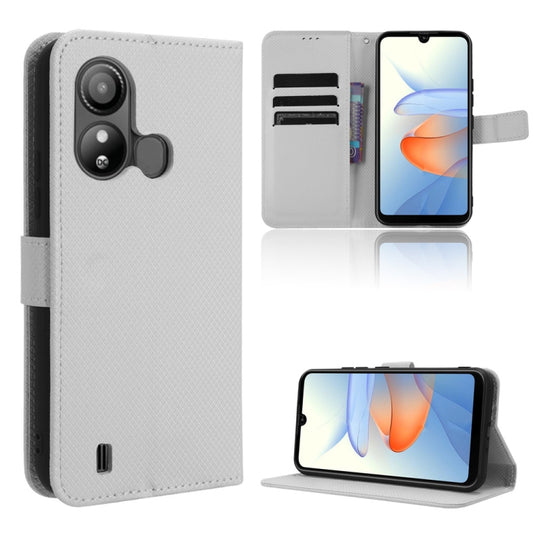 For ZTE Blade L220 Diamond Texture Leather Phone Case(White) - free shipping - PMC Jewellery - Order now!