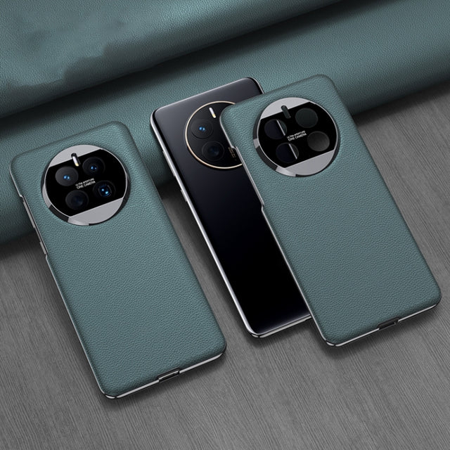 For Huawei Mate 50 Pro GKK Electroplating Leather Surface Phone Case(Cyan)