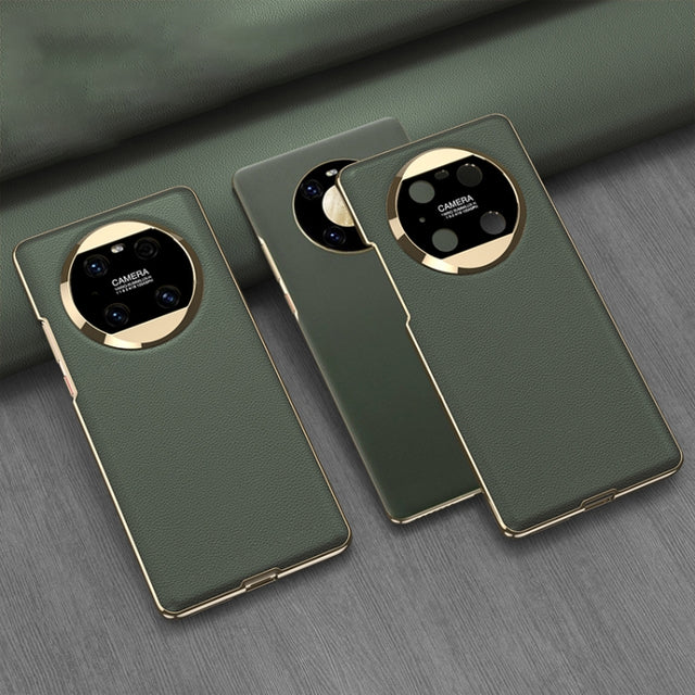 For Huawei Mate 40 Pro GKK Electroplating Leather Surface Phone Case(Green)